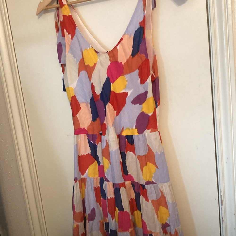 THML| Mabli Multicolored Tiered Maxi Dress 100% Cotton| Sz Lg. NWT - Picture 8 of 11